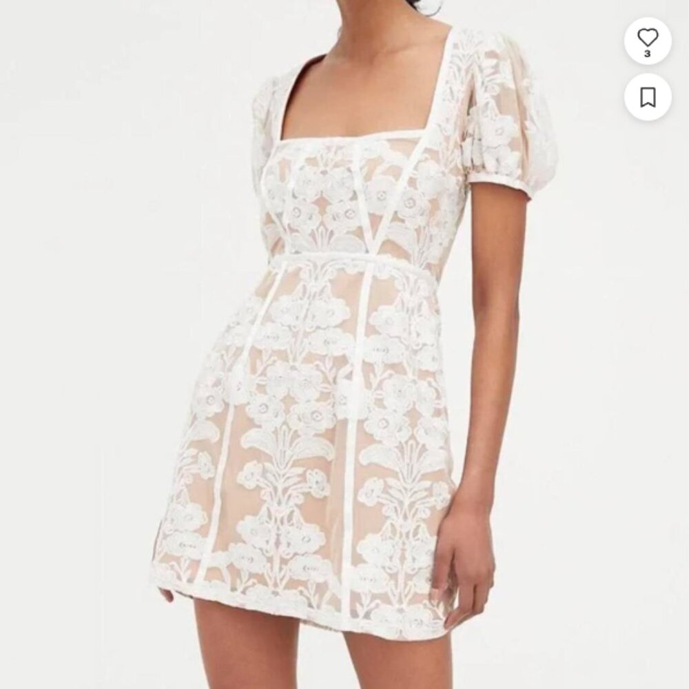 Free People For Love & Lemons Temecula Lace Embroidered Dress Medium